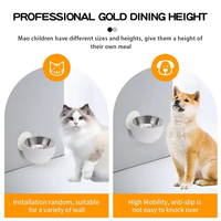 Bol mural magnétique YS anti-déversement pour chien, gamelle surélevée pour chat, fixable, compatible lave-vaisselle pour nourriture et eau, accessoires pour animaux de compagnie