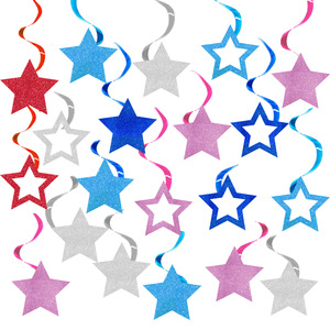 Decoraciones Colgantes de Papel en Espiral DAMAI para Fiestas de Cumpleaños y Bodas, Diseño de Pentagrama en Espiral, Forma de Estrella, Impresión UV - Product Image 2
