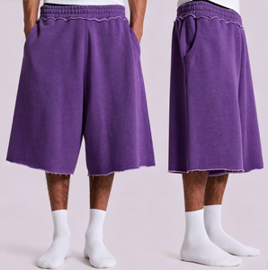 <span class=keywords><strong>Pantaloncini</strong></span> da <span class=keywords><strong>uomo</strong></span> in felpa di <span class=keywords><strong>cotone</strong></span> 100% personalizzati, 460GSM, a vita media, pesanti, ampi, tinta unita, <span class=keywords><strong>taglie</strong></span> <span class=keywords><strong>forti</strong></span>, effetto distressed, stile jogger - Product Image 3