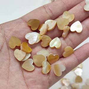 10x2MM coeur forme naturel jaune nacre amour coquille perles en vrac pour la mode bijoux à bricoler soi-même accessoires - Product Image 5