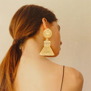 Boucles d'oreilles à clous en or 18k, de luxe, grand bijoux d'oreilles de remplissage en or, <span class=keywords><strong>E536</strong></span> - Product Image 6