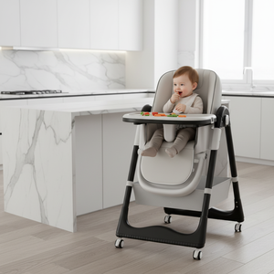 Seggiolone Multifunzionale per Neonati con Schienale e Altezza Regolabili, Vassoio per l'Alimentazione, Sedia da Pranzo <span class=keywords><strong>Portatile</strong></span> per Bambini - Product Image 1