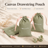Sac d'emballage cadeau en coton et lin avec cordon de serrage, imprimé avec logo personnalisé, pour bougies, pochette en mousseline biologique pour parfums et clés