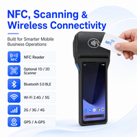 Terminal de point de vente portable Android Z93 avec imprimante de reçus 58/80 mm, imprimante d'étiquettes 40/76 mm, NFC, 4G, WiFi et prise en charge du SDK