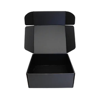 Boîte d'expédition plate en carton ondulé noir biodégradable et écologique personnalisée avec plateau intérieur en papier pour cadeaux et artisanat, fabriquée en Chine