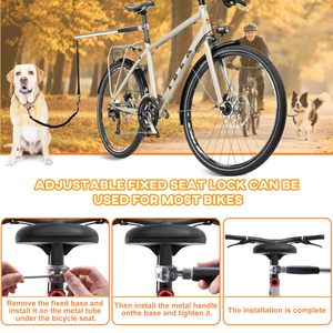 Eccellente guinzaglio da bicicletta in acciaio inossidabile per cani di taglia medio-grande azionati con entrambe le mani per i proprietari di cani che vanno in bicicletta - Product Image 4