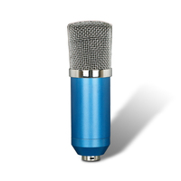 Microphone à condensateur cardioïde portable BAOBAOMI Metal Studio BM-700, kit d'enregistrement karaoké filaire, bleu/rouge/noir