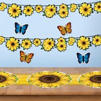 Sous-plats en plastique tournesol personnalisés OEM, lot de 4, 13 pouces, ronds, vente en gros, directement de l'usine