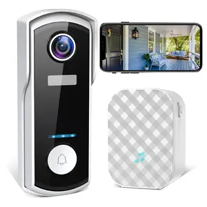 24 Jam Penjaga Pintu Keamanan Rumah Aplikasi Pintar Kontrol Baterai Bel Pintu Interkom Video Nirkabel Sistem Pintu Masuk