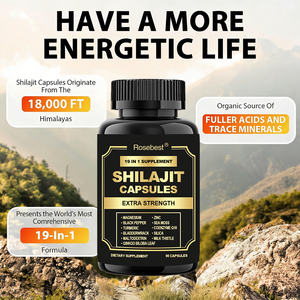 Cápsulas Herbais Orgânicas Puras de Ashwagandha, Sea Moss e Shilajit da Rosebest, Suplemento Herbal para Homens - Product Image 2