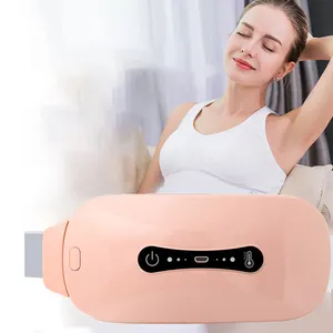 Cinto vibratório recarregável, cinto vibratório quente para alívio de dor, de calor, feminino, para menstrual