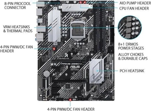 Carte mère de luxe PRIME Z590-V ATX LGA1200 pour processeurs 10e/11e génération, PCIe 4.0, 4 DDR4, Type-C, DP, M.2, 128 Go, GAMING, pour ordinateur de bureau, occasion, Z590 - Product Image 5