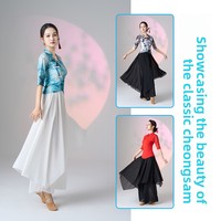 Ensemble de danse orientale classique pour femmes adultes, style national, tenue de danse folklorique, haut en modal, jupe et pantalon élégants