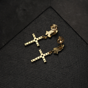 Pendientes Colgantes de Cruz con Incrustaciones de Circonita Cúbica 5A, Plata 925 Bañada en Oro, Estilo Hip Hop, para Hombre, Regalo de Aniversario de Bodas, Joyería - Product Image 4