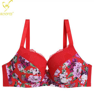 Binnys 38E, sujetadores de talla grande de alta calidad para mujer, ropa interior de nailon con estampado de flores para mujer, Sostenes sin tirantes con aros transpirables - Product Image 6