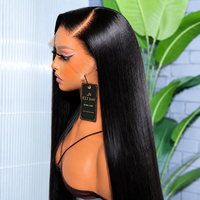 Perruques Lace Front en Cheveux Humains Vierges Double Drawn 13x4, Bob Ultra-Lisse, Dentelle Transparente, Cheveux Chinois Vierges de Qualité Mink