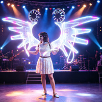 Ailes d'ange LED lumineuses, accessoire de costume pour spectacle de danse sur scène, festival, concert, fête, mariage, événement, défilé, cosplay