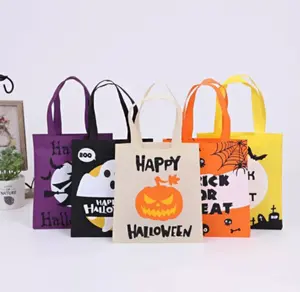 Cesta de dulces para decoración de fiesta de Halloween, bolsa grande para dulces para niños