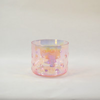 Bol chantant en cristal rose pastel HF Cosmic Light, design Hump, instrument de méditation pour la guérison sonore alchimique