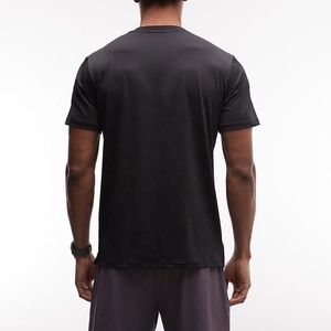 Custom <b>Men</b> <b>Slim</b> <b>Fit</b> Sports T-<b>shirt</b> Body Building Breathable Quick Dry Running Plain <b>Black</b> Polyester T <b>Shirts</b> Wholesale - Product Image 4