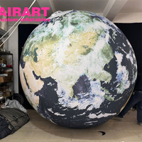 Globe terrestre gonflable réaliste, décoration de planète gonflable suspendue pour l'intérieur et l'extérieur