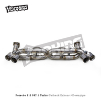 Échappement arrière d'essieu pour Porsche 911 997/997.1 Turbo 3.6L 2004-2012 tuyau droit en acier inoxydable système d'échappement Catback quad embouts