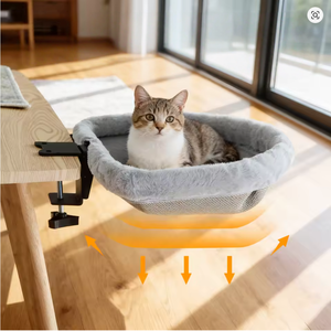Cama de Escritorio Semicircular para Gatos, Plegable con un Clic, Hamaca para Gatos, Ahorra Espacio - Product Image 1