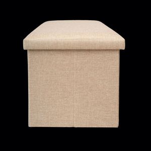 Modern <b>Stool</b> Living Room Furniture <b>Storage</b> Box Fabric Stainless Steel Bamboo Highest Quality Sample Available - Product Image 1