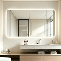 Vente directe d'usine, miroir de salle de bain intelligent LED haut de gamme moderne, miroir mural de luxe étanche à commande tactile OEM ODM