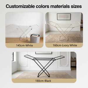 Séchoir à linge pliable personnalisable en fer et PP, écologique, moderne, portable, multifonctionnel, sur pied - Product Image 2