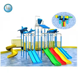 Aire de jeux aquatique familiale, équipement de parc extérieur, toboggan aquatique, combinaison de seau en fibre de verre et de <span class=keywords><strong>fontaine</strong></span>, toboggan aquatique extérieur - Product Image 1