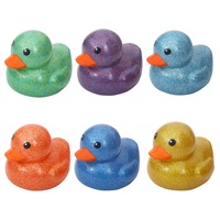 Canard avec paillettes scintillantes, jouets de bain en caoutchouc personnalisés pour enfants, imprimés avec des motifs exclusifs, en vrac, mini, petits