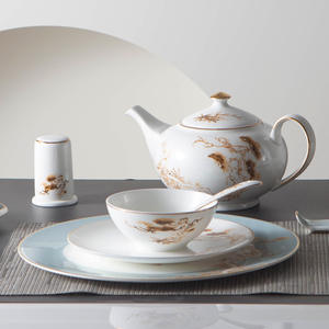 ชุดจานอาหารค่ำลายดอกไม้เซรามิกลายพอร์ซเลนสุดหรู - Product Image 2