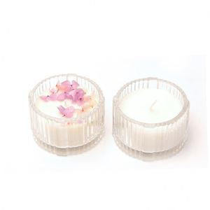 Bougie parfumée minimaliste en verre, cire de soja, aromathérapie florale, décoration d'intérieur, durée de combustion de 40 à 60 heures, forme cylindrique - Product Image 3