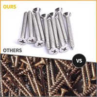 Jeu de vis à bois en acier inoxydable 304 Kit d'assortiment de vis autotaraudeuses à tête fraisée Phillips