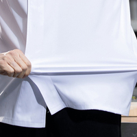 Veste de cuisine de chef, uniforme de serveuse de restaurant chinois, veste de chef noire imperméable à manches courtes, uniforme de chef italien