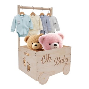En gros, Bacs de rangement pour bébé en bois modernes et flexibles à roulettes, avec poignée, personnalisables (OEM/ODM) avec logo, organisateur de placard domestique - Product Image 2