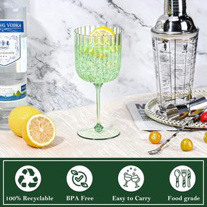Ensemble de verrerie de luxe tendance, fait main, multicolore, côtelée, comprenant des verres à vin et des flûtes de 200-400 ml, pour la location d'événements et de mariages - Product Image 2