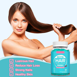 Gomitas de biotina 10 000 Mcg para mujeres y hombres (60 unidades)-2x biotina de máxima fuerza para el crecimiento del cabello piel y uñas-Sin Gluten - Product Image 3