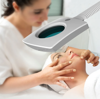 2 in 1 Face Vaporizer Mag Light Professional Ionic Ozone Steamer Aroma Nozzle Led Magnifying Lamp Facial Steamer