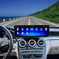 Head Unit Layar Sentuh 14.9 Inch untuk Mercedes Benz C Class W205 2015-2018, Stereo Mobil, Wireless CarPlay, Navigasi GPS