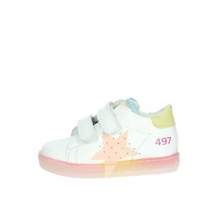Zapatillas Falcotto para niña, diseño de estrellas blancas y rosas, cierre de velcro 497 - Product Image 1
