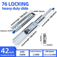 Glissière de tiroir en acier inoxydable Offre Spéciale de 76mm pour le rail de glissière de tiroir à la maison avec serrure Glissière de tiroir de haute qualité