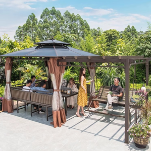 Pergola <span class=keywords><strong>de</strong></span> <span class=keywords><strong>jardin</strong></span>, gazebo, pavillon, auvent <span class=keywords><strong>de</strong></span> terrasse extérieur, <span class=keywords><strong>abri</strong></span> <span class=keywords><strong>de</strong></span> pluie, treillis pour vigne, <span class=keywords><strong>abri</strong></span> <span class=keywords><strong>de</strong></span> toit pour <span class=keywords><strong>jardin</strong></span>, villa, terrasse - Product Image 4