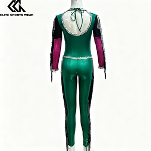 Groene En Roze Majorette Dansuniformen Met Franje <span class=keywords><strong>Cheerleading</strong></span> Sublimatie Custom Majorette Uniform Sets - Product Image 3