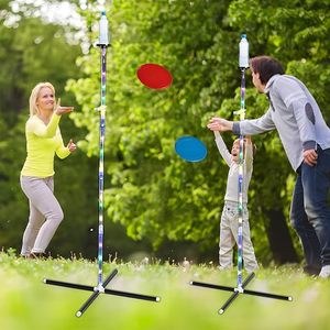 Disco volador LED luz juguete al aire libre para niños adultos brillante oscuro patio trasero carnaval playa césped fiesta bolsa de transporte usuario <span class=keywords><strong>Limbo</strong></span> juegos - Product Image 6