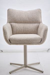 <span class=keywords><strong>เก้าอี้</strong></span>ทานอาหารหรูหราทันสมัยปี 2025 ผ้าสีขาว<span class=keywords><strong>ข้าว</strong></span> หุ้มเบาะเต็มตัว พร้อมที่วางแขน หมุนได้ 360 องศา °   ฟังก์ชันการหมุน - Product Image 2