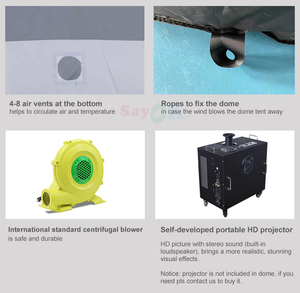 Sayok Tùy Chỉnh 3M 4M 5M 6M 7M <span class=keywords><strong>8M</strong></span> Xách Tay <span class=keywords><strong>Inflatable</strong></span> Planetarium Lều Thiên Văn Chiếu <span class=keywords><strong>Dome</strong></span> Cho Trẻ Em - Product Image 5