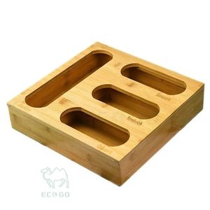 Boîte de rangement pour collations en bambou classique avec couvercle, grande capacité, multifonctionnelle pour la table à manger et le garde-manger - Product Image 5