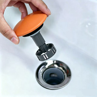 Bonde de lavabo antibactérienne en céramique avec système click-clack, multicolore, pour salle de bain
